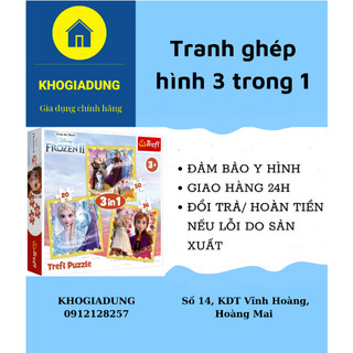 Tranh ghép hình 3 trong 1 (20/36/50 mảnh) Chủ đề Anna và Elsa Disney Frozen II Trefl 34847( dành cho bé 3 tuổi)
