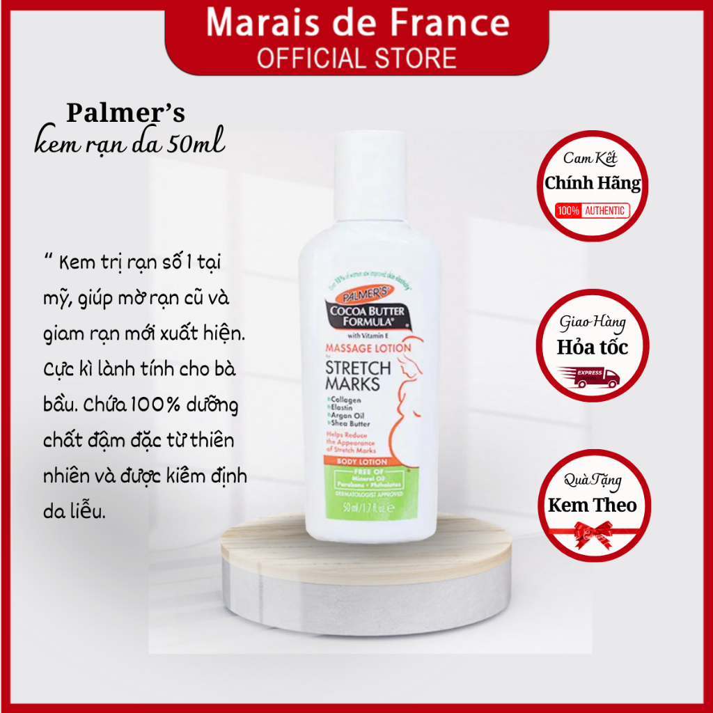 (Chuyên cho bà bầu)  Kem ngăn rạn da Cocoa Butter Formula Stretch Marks 50ml