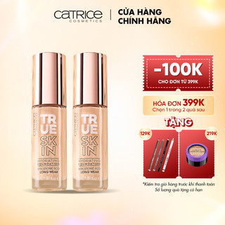 Kem nền dưỡng ẩm Catrice True Skin Hydrating Foundation cấp ẩm và che khuyết điểm tối ưu 30ml