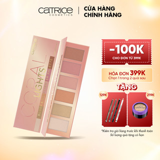 Bảng phấn má Catrice Coral Lights Blush & Highlighter Palette 6 màu chất lì mềm mịn tạo độ sắc nét 15g (932746)