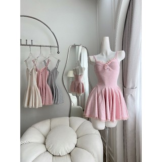 Đầm dây thun tăm phối viền ren basic , By MeiMei