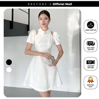 Đầm xòe tay phồng dự tiệc cutout vai sang trọng bbstore's - d3598b
