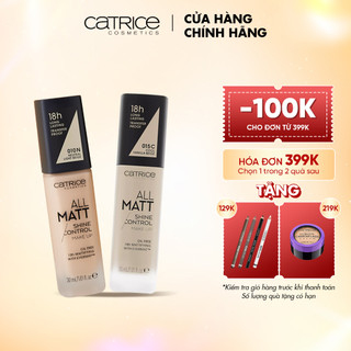 Kem nền 18h Catrice All Matt Plus Shine Control Make Up bền màu 18 tiếng độ che phủ cao 30ml