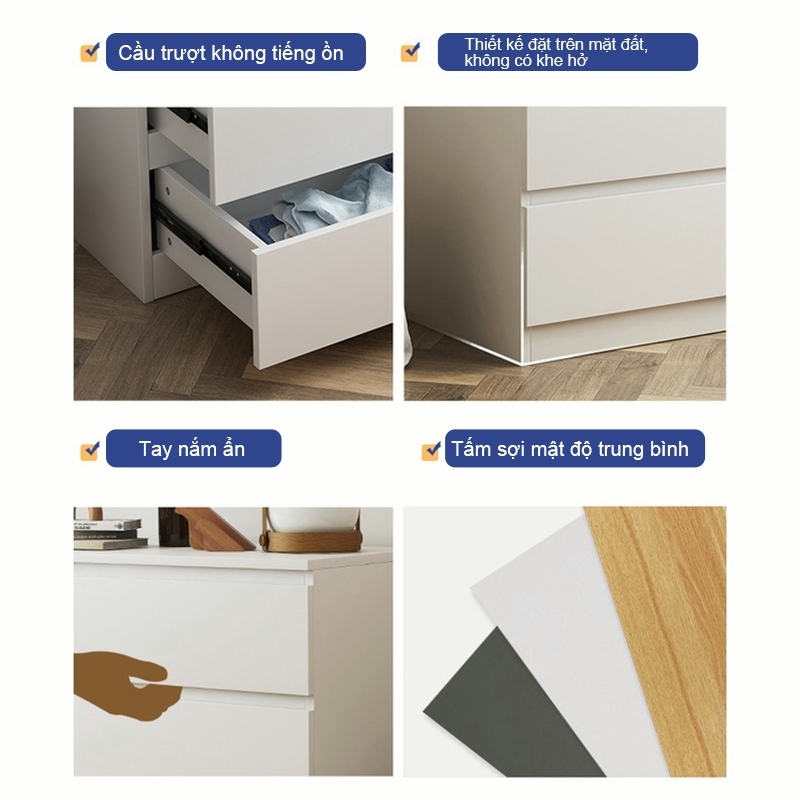 ALOVE tủ ngăn kéo trắng mài nhám gỗ tủ đa năng 3/4/5 ngăn kéo Tủ bảo quả phòng ngủ phòng khách | BigBuy360 - bigbuy360.vn