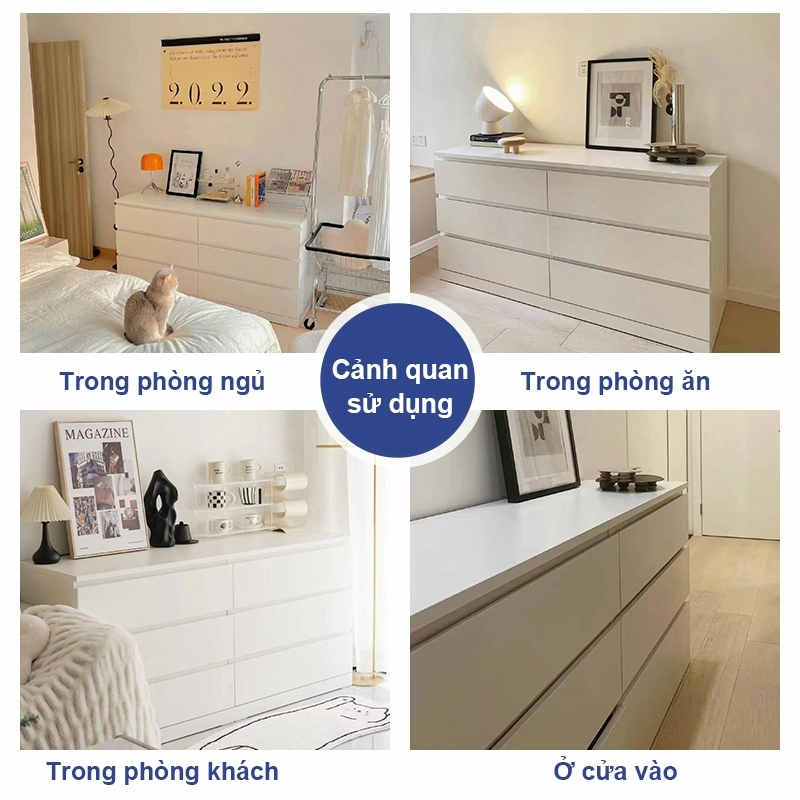 ALOVE tủ ngăn kéo trắng mài nhám gỗ tủ đa năng 3/4/5 ngăn kéo Tủ bảo quả phòng ngủ phòng khách | BigBuy360 - bigbuy360.vn