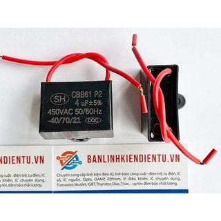 [Combo 2 chiếc] Tụ Quạt 4UF 450V CBB61
