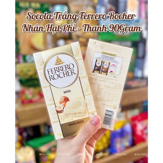 🍫 Socola Trắng Ferrero Rocher Nhân Hạt Phỉ - Thanh 90Gram 🍫