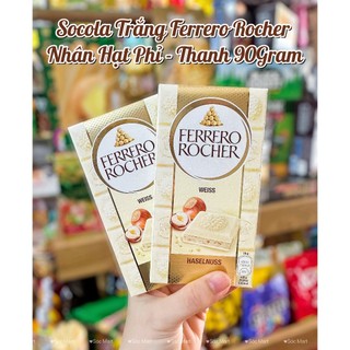 🍫 socola trắng ferrero rocher nhân hạt phỉ - thanh 90gram 🍫