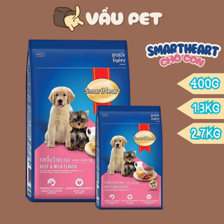 Thức ăn cho chó Smartheart Puppy 400g - Hạt cho chó con vị bò và sữa Vẩu Pet Shop