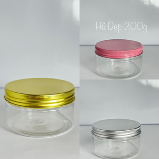 Combo 10 hủ pét nắp nhôm 200gr - có nắp lót chống tràn