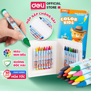 Bút Sáp Màu Colorkids Deli An Toàn Cho Bé - 10/12/24 Màu sáp nến cho học sinh mẫu giáo