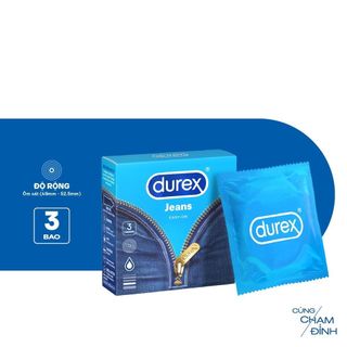 Bao cao su siêu mỏng Durex Jean size 52.5mm hộp 3 bao