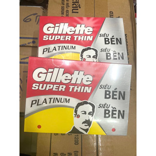 Vỉ 100 lưỡi lam Gillette Super Thin Platinum màu đỏ siêu bén
