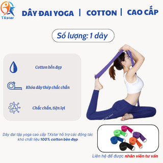Dây đai tập yoga cao cấp TXstar hỗ trợ các động tác khó chất liệu 100% cotton bền đẹp