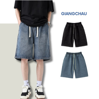 [S21] Quần Short Jean Nam Cạp Chun Dây Rút Thời Trang, Quần Lửng Đùi Bò Qua Gối Thoáng Mát