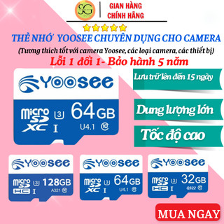 Thẻ nhớ yoosee 128gb 64gb 32gb yoosee class 10, thẻ nhớ yoosee camera ip wifi, điện thoại, loa đài - bảo hành 5 năm