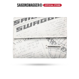 Ví vải in hoạ tiết tờ báo saigonswagger journal short flap wallet