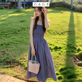 Đầm Cúp Ngực Dáng Dài Xoè Rộng Đầm Ống Mocking Maxi Thời Trang Nữ Xẻ Trước GAGO GG4777 