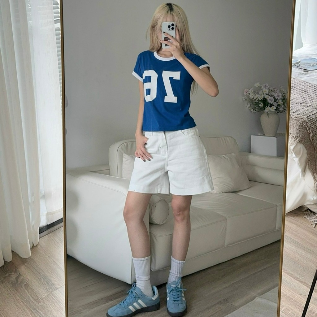 Calem Club - Quần short lửng WAIST năng động mùa hè chất Kaki Jean dáng ngắn trên gối | BigBuy360 - bigbuy360.vn