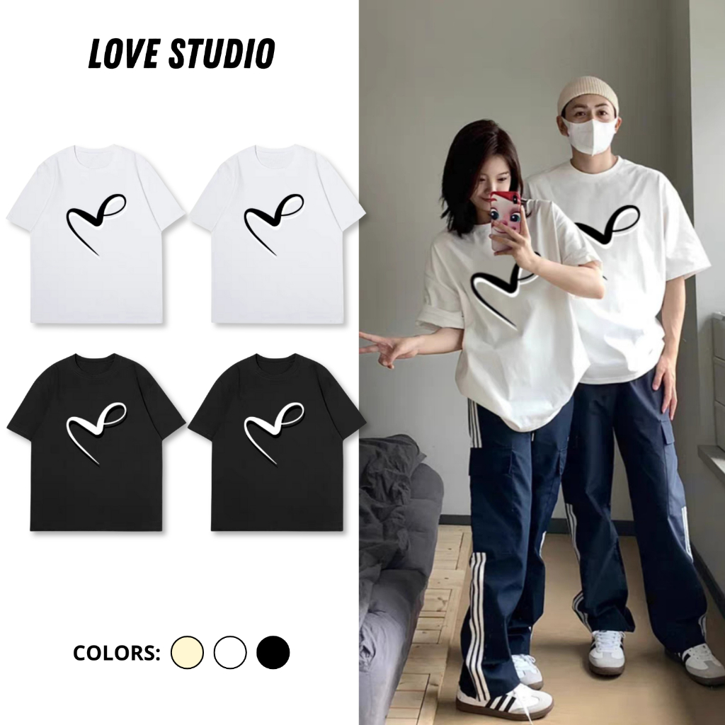Áo Thun Đôi Nam Nữ inTrái Tim Xoắn Mặc Cùng Người Yêu, Cặp Áo Phông Đôi Chất Liệu 100% Prenium Cotton croptop nữ [A037]