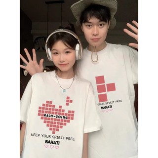 Áo Thun Đôi Nam Nữ , Chất Liệu Prenium Cotton in hinh Trái Tim Xếp Hình croptop nữ 100% [A048]