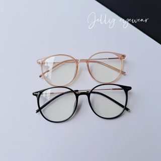 Kính giả cận gọng dẻo form tròn càng kim loại 83083-Jelly eyewear tròng uv400