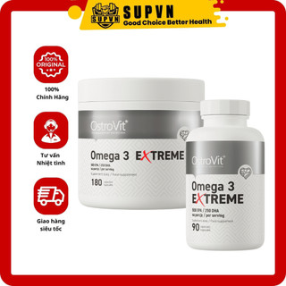 Omega 3 Extreme Ostrovit (90 - 180 viên) - Dầu cá Fish oil cô đặc thành phần cao gấp 3 lần 500EPA / 250DHA