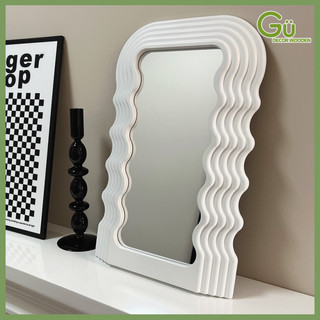 Gương trang điểm để bàn, Gương soi lượn sóng decor phụ kiện trang trí nhà cửa