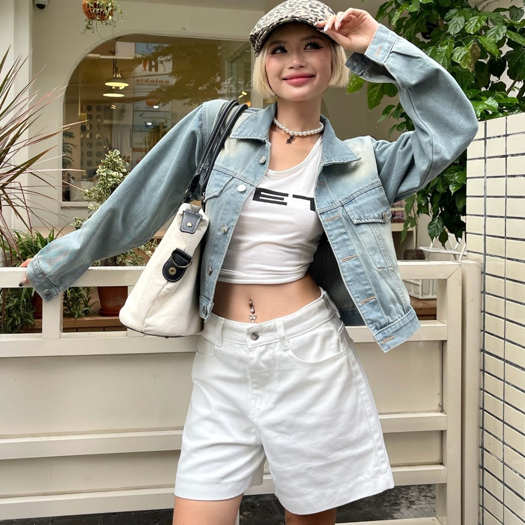 Calem Club - Quần short lửng WAIST năng động mùa hè chất Kaki Jean dáng ngắn trên gối | BigBuy360 - bigbuy360.vn