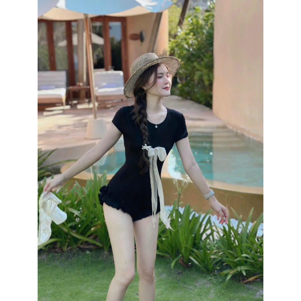 Đồ bơi bikini đi biển JUM NƠ hai dây phối bèo kết nơ tôn dáng siêu xinh , [ Tùy Chiều Cao ] HÀ BIKINI BKN1019 | BigBuy360 - bigbuy360.vn