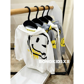 Áo Nỉ Da Cá Hoodie Bé Trai Mặt Cười GÊ