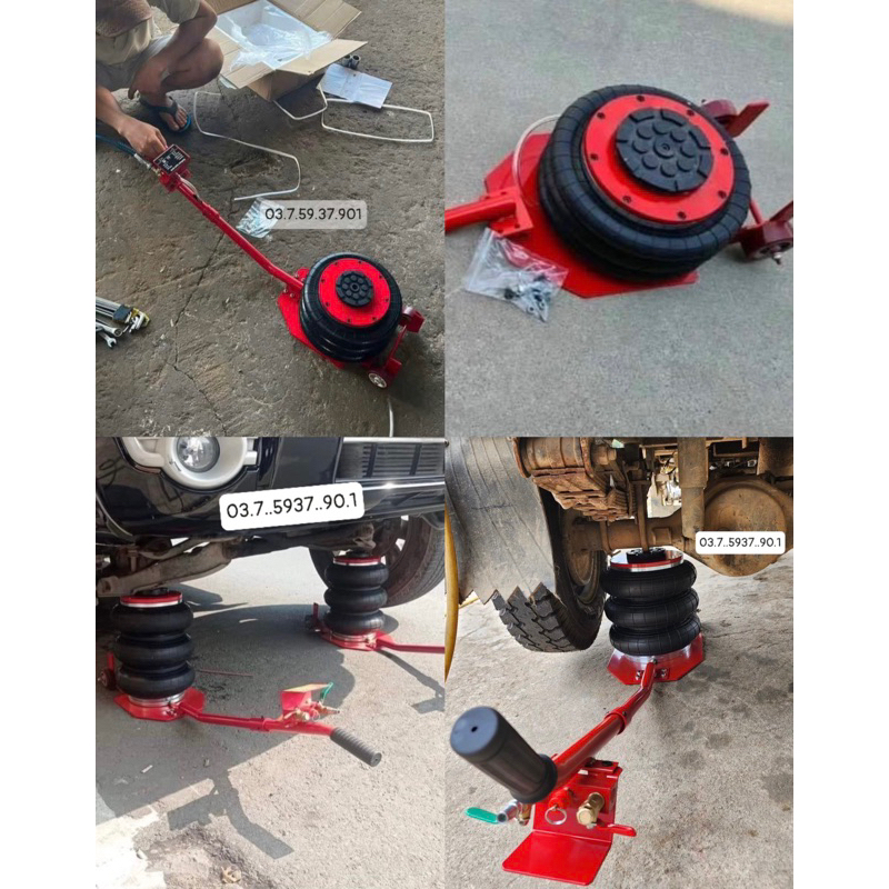 Kích Bóng Hơi 3 Tấn Màu Đỏ - Kích Đội Hơi 3 Bóng - 3 Tấn