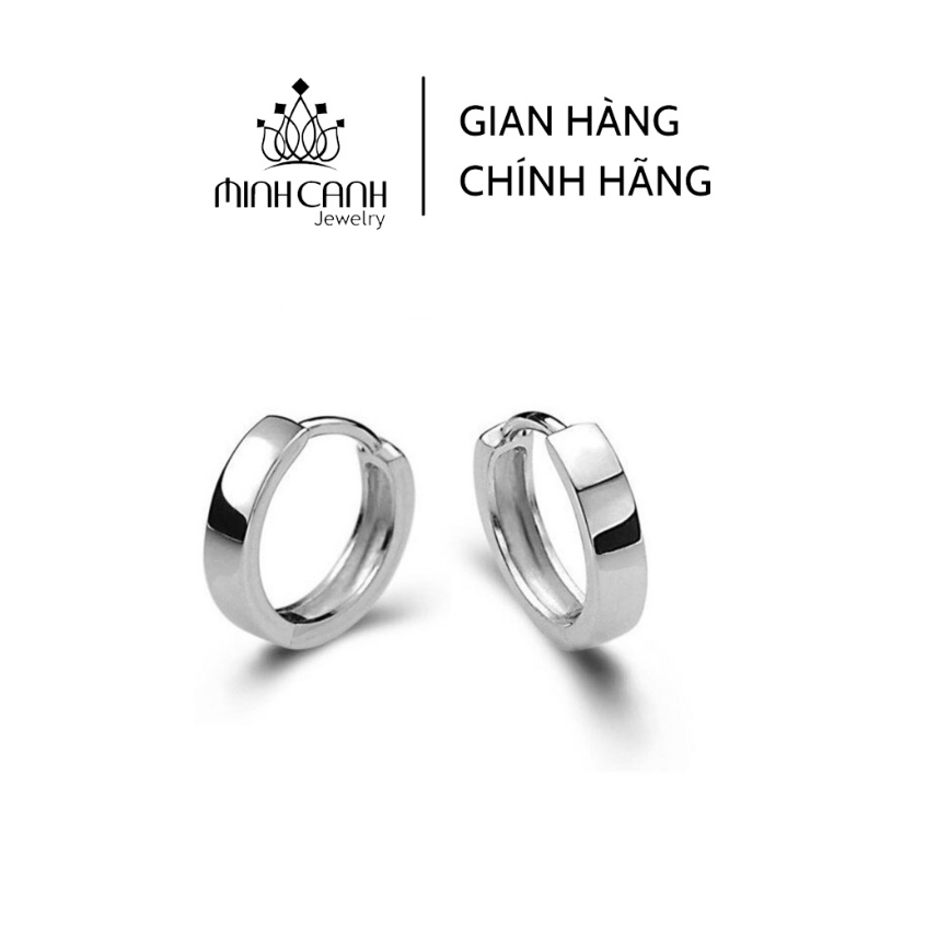 Khuyên Tai Bạc Nam Tròn Trơn Khóa Bấm - Minh Canh Jewelry