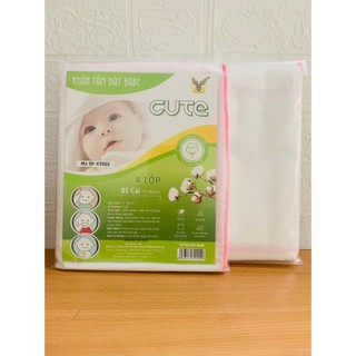 Khăn tắm, choàng tắm dày Baby , chất cotton thấm hút mềm mại (loại dày 4 lớp 75x80cm)