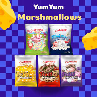 Kẹo Dẻo Marshmallow CorNiche 70g, Kẹo Bông Giòn Marshmallow Fluffy Jelly/ Teddy/ Mini White - yumyum