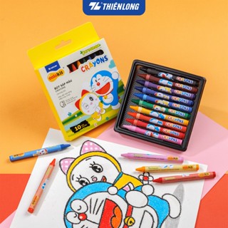  Bút Sáp màu Thiên Long nhân vật Doraemon CR-C04 DO gồm 10 màu tươi sáng không độc hại phù hợp cho các bé học sinh 