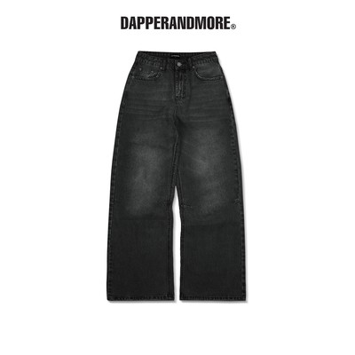 Quần Jean Ống Rộng DAPPERANDMORE "WIDE- LEG BLACK WASHED DENIM PANTS" - Đen Wash