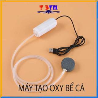 Máy sủi oxy mini siêu êm máy sục oxi bể cá cảnh bơm khí khi đi câu hồ cá, kết nối USB