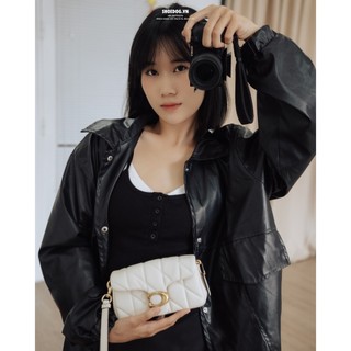 [ BAO CHECK CHÍNH HÃNG]  TÚI COACH TABBY WRISTLET TRẮNG KEM