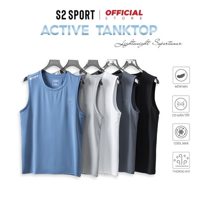 Áo sát nách nam thể thao S2 SPORT Tank-top ba lỗ trơn vải thun siêu mát, không nhăn - STT06