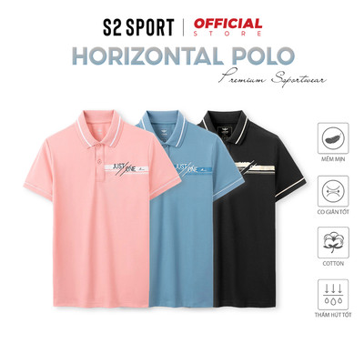(XẢ KHO) Áo polo nam S2 SPORT Just One More cotton CVC cao cấp in nhiệt tay ngắn lịch lãm PL09