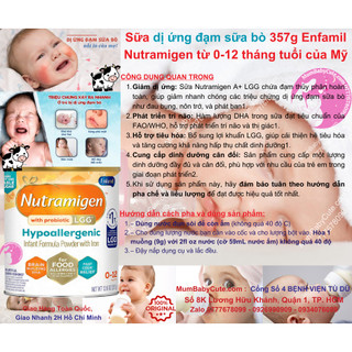 Sữa nutramigen dành cho bé dị ứng đạm sữa bò 357gr