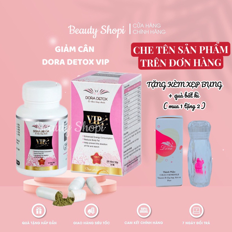 ( Che tên tiếng việt ) - DORA DETOX VIP tặng kèm DORA NIGHT như ảnh  [ chính hãng - date mới - bao k