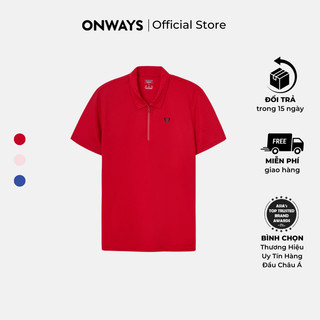Áo polo dây kéo thể thao nam onways kháng khuẩn, nhanh khô, chống tia uv coffee zip o21001mt