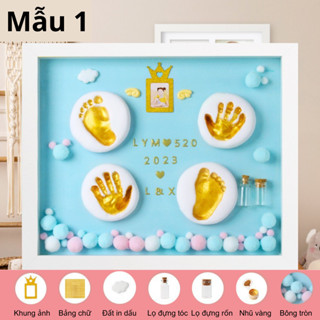 Bộ In Dấu Chân Tay Cho Bé, In Dấu Chân Tay Bé Sơ Sinh, Lưu Giữ Khoảnh Khắc Cho Bé - In Tặng Ảnh Bé