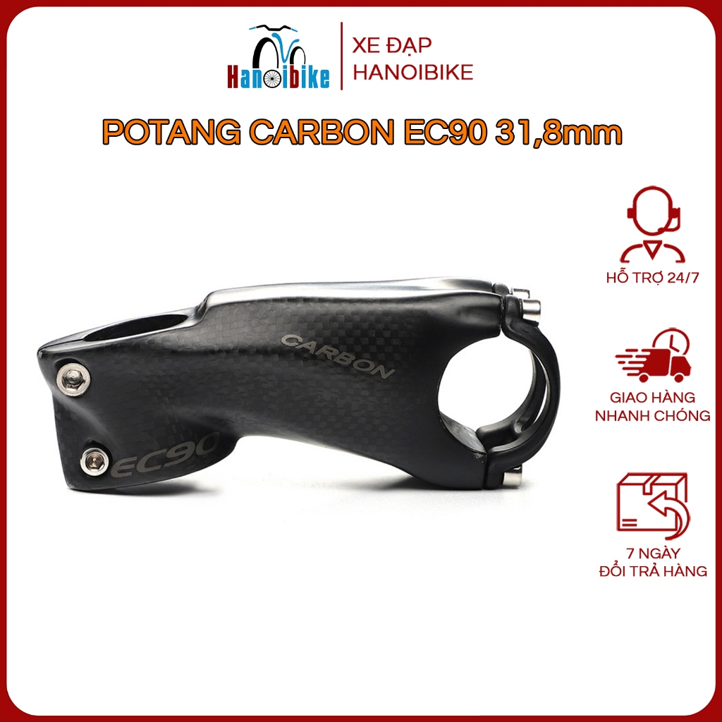 Potang xe đạp carbon EC90 31,8mm góc 17 độ siêu nhẹ dùng cho xe đạp MTB, Road, Fixed Gear