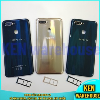 A7 combo nắp lưng oppo a7 có kính camera, khay sim, nút âm lượng, nút nguồn - ken warehouse