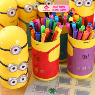  Bút Lông Màu Dạ Nước 12 Màu Minion Vẽ Lên Mặt Bàn Dễ Dàng Tẩy Xoá Màu Mực Đều Lau Chùi Được HomeFurniture 