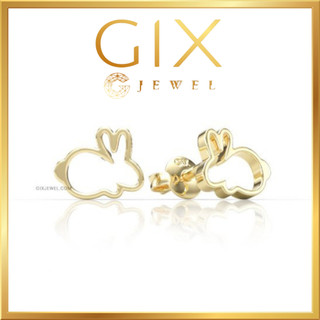 Khuyên tai nữ cute bạc đẹp Gix Jewel mạ vàng trắng con thỏ SPGBT98