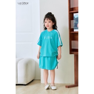 Set Bộ đồ thể thao bé gái áo , chân váy rút chun 100% cotton mềm mại, thoáng mát La Glace